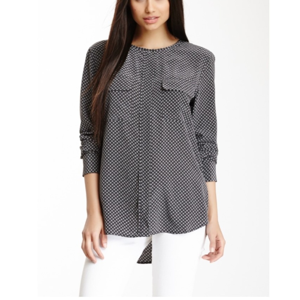 Equipment Lynn Houndstooth Silk Blouse